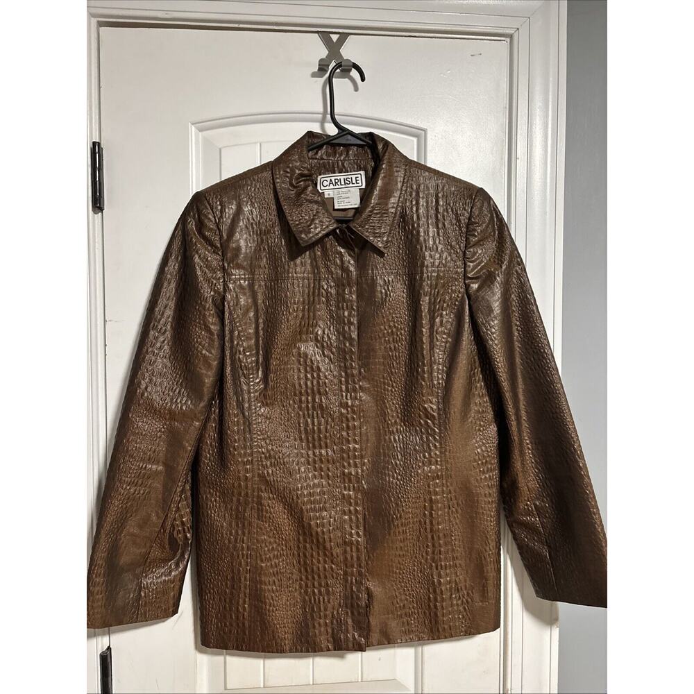 Carlisle Sz 8 Rich Printed Reptile Snake Animal Print‎ Zip-Up Jacket Blazer